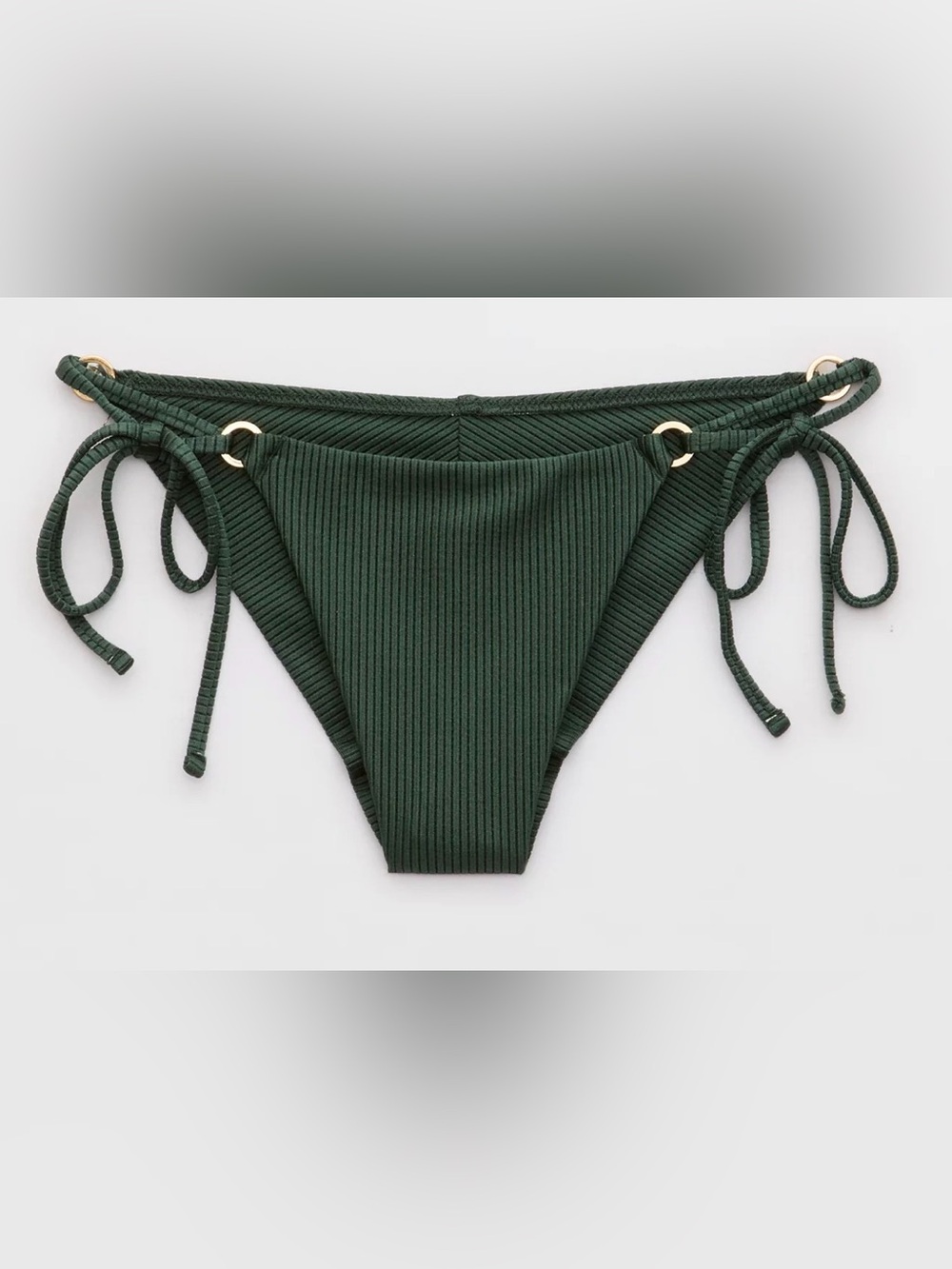 NWT Aerie Shine Rib Cheekiest Tie Bikini Bottoms Size M